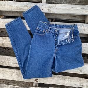 Vintage 80s Ladies Levi’s 501 button fly original fit straight leg jeans Size 9